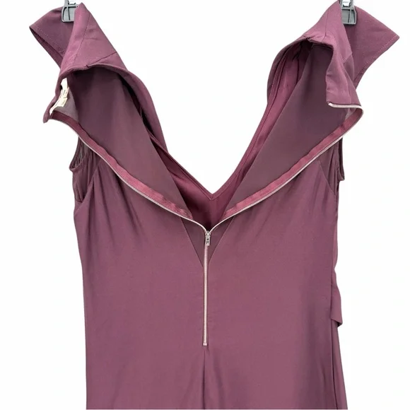 Helmut Lang Molten Drape Twist Front Dress Plum Burgundy Asymmetrical Cocktail 2 - Picture 8 of 16